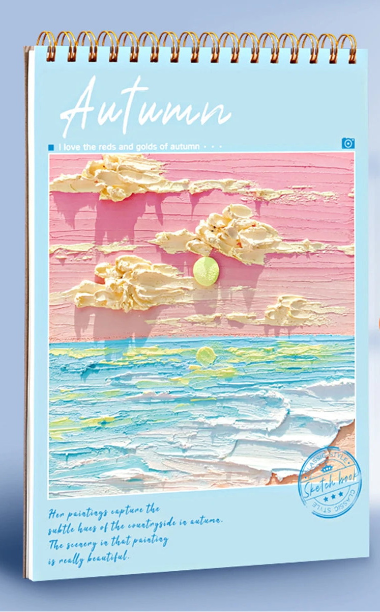 Sunset Sea Sketchbook A4 Drawing Paper No bleed Supplies for Artist Watercolor Oil Painting Stationery Supplies 