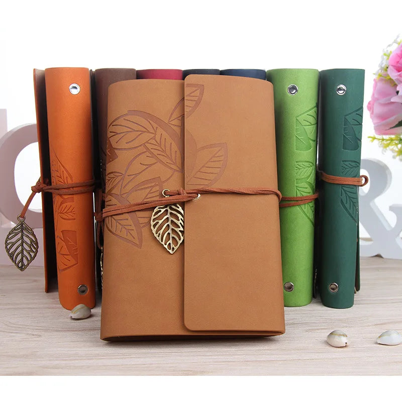 Leather Leaf Notebook, Diary, Notepad 4x6 inches 