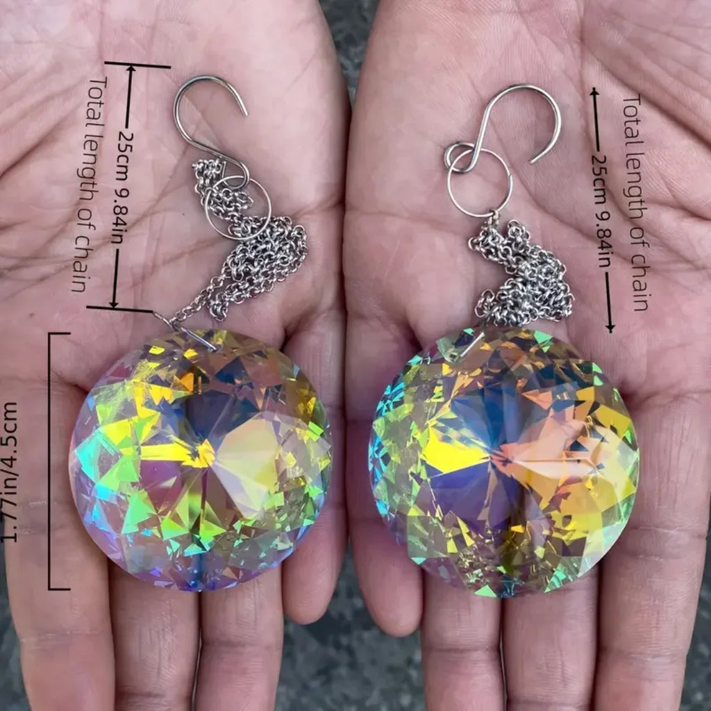 2pcs, Round Crystal Sun Catchers, Glass Prism Hanging Sun Catchers, Rainbow Maker For Window, Balcony, Kitchen, Garden Decorat 