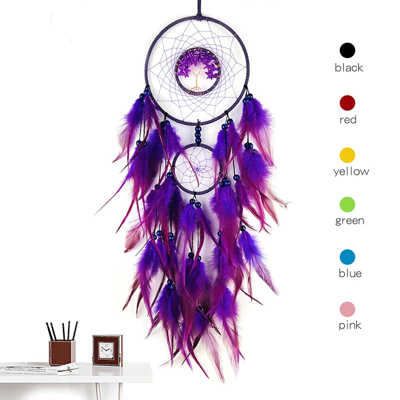 Tree of Life Feathered Dream Catcher 