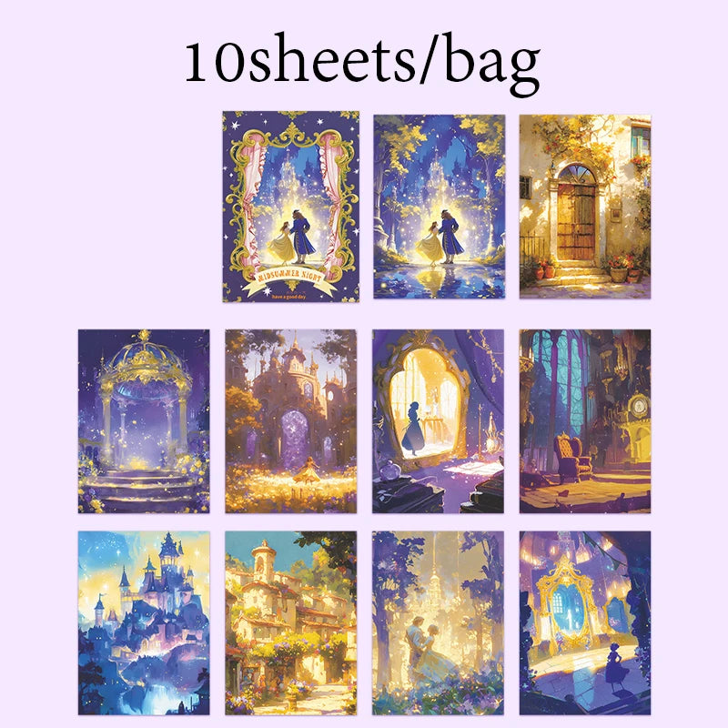 10 Sheets Dreamy Fairy Tale Stickers Theme, Fit for DIY, Scrapbook, Phone Case, Notebook & More Decorations 