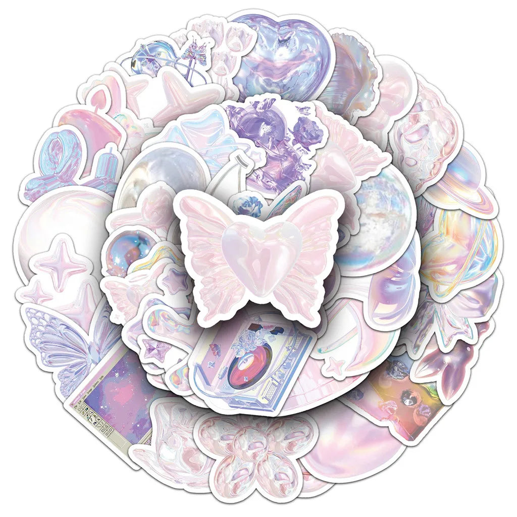 50 Pcs Light Dreamy Soft Cute Creative Stickers - Decor Decals 