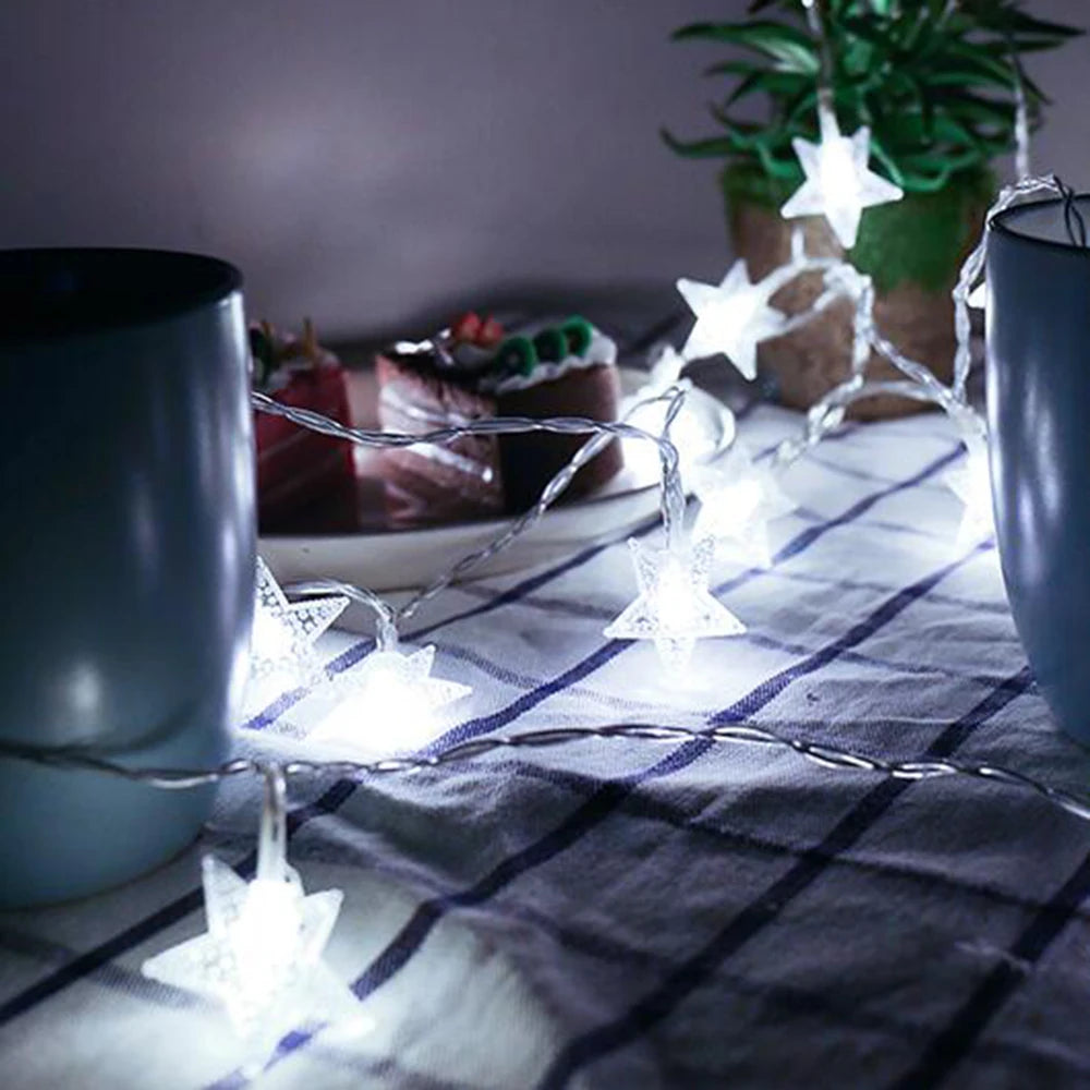 LED Star Fairy Lights Garland, Indoor Decoration 