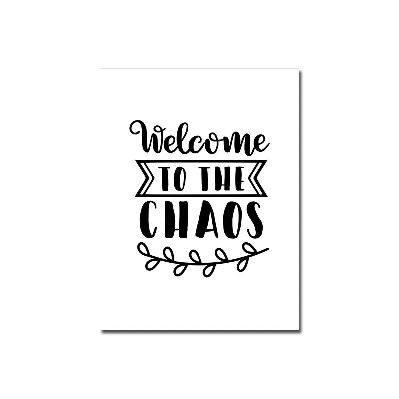 Welcome Canvas Wall Art White Poster Living Bedroom Decor 