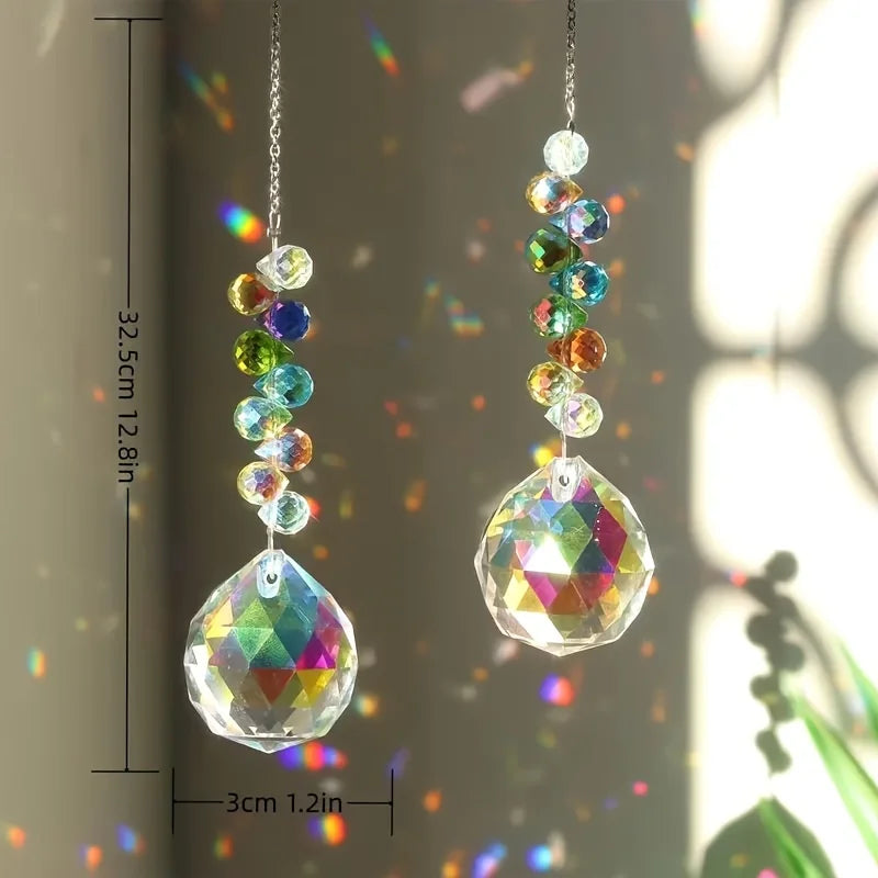 Crystal Ball Sun Catcher - Hanging Prism For Garden & Home Decor, Rainbow Pendant 