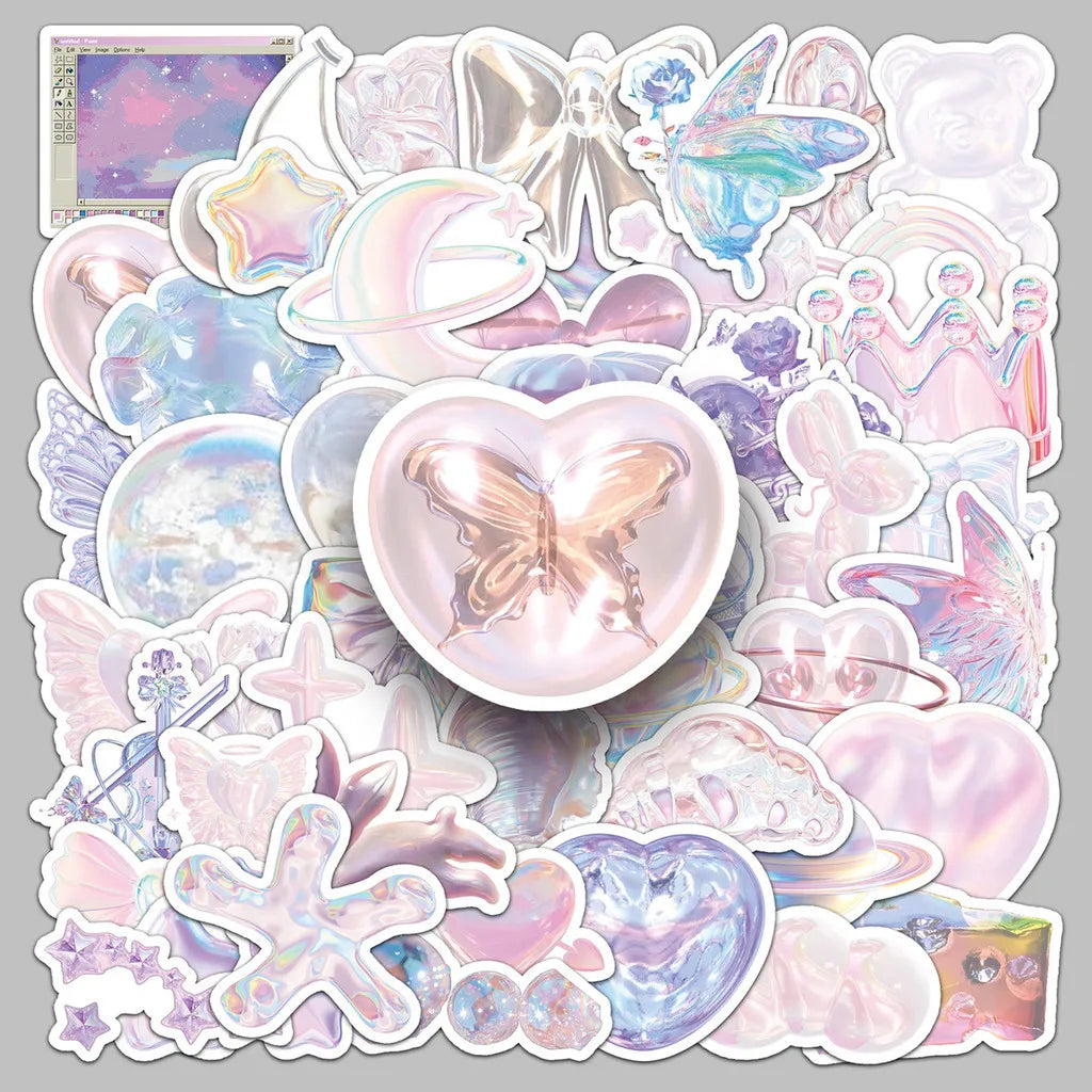 50 Pcs Light Dreamy Soft Cute Creative Stickers - Decor Decals 