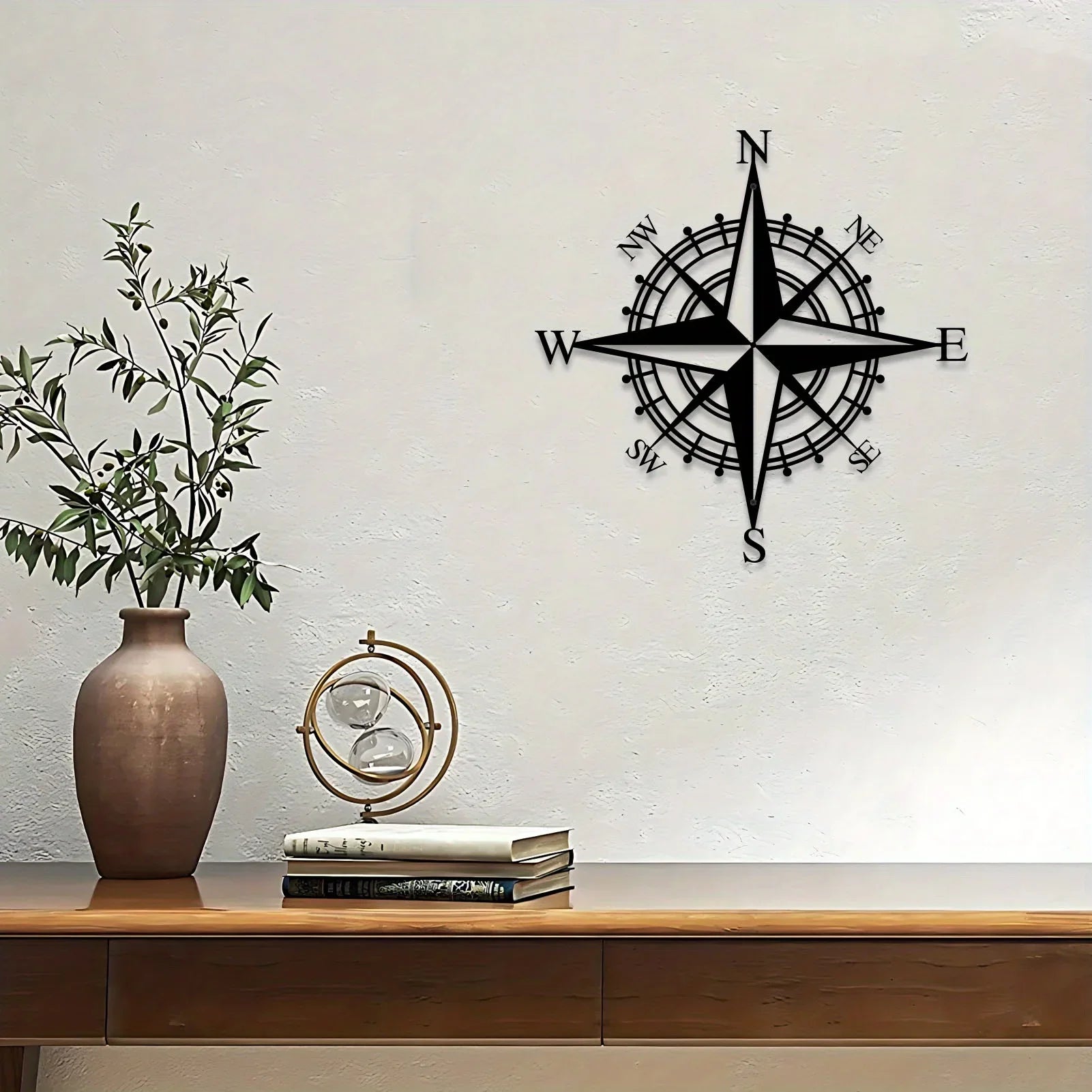 Metal Compass Wall Art Decoration, Home Decor, Living Room 