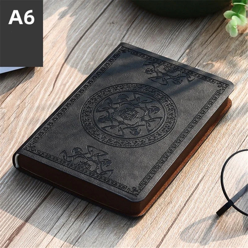 Portable Vintage Leather Notebook Diary Journal Pocket Size 140 Sheets 