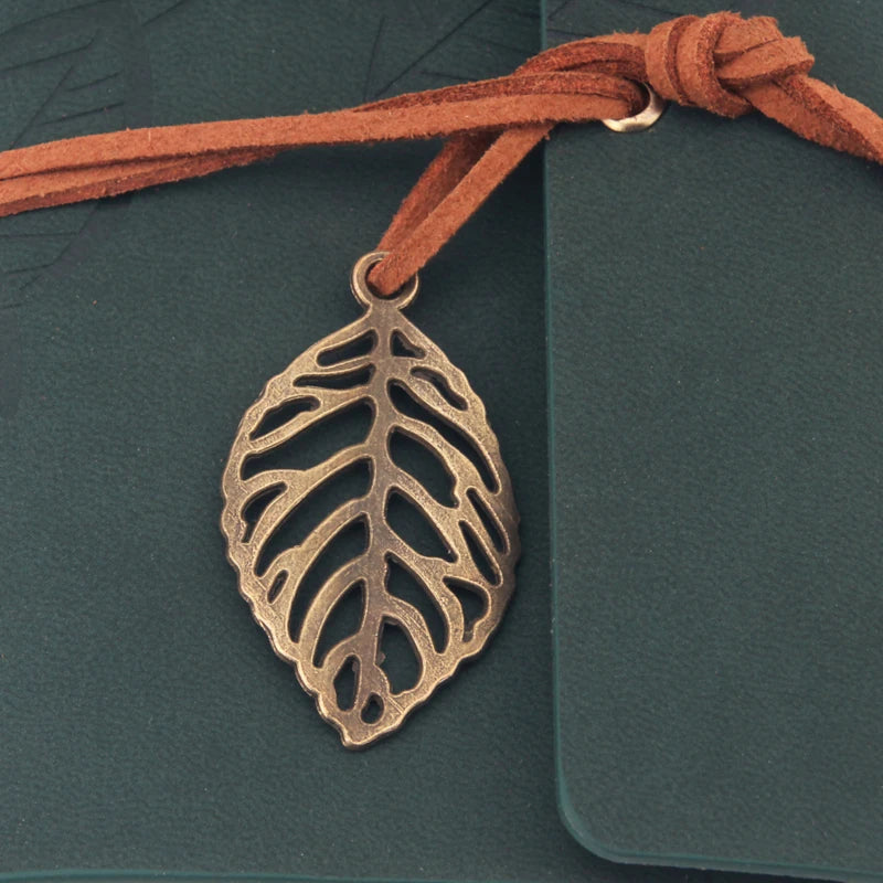 Leather Leaf Notebook, Diary, Notepad 4x6 inches 