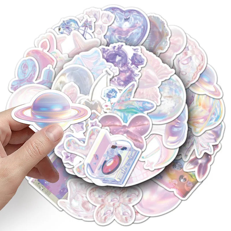 50 Pcs Light Dreamy Soft Cute Creative Stickers - Decor Decals 