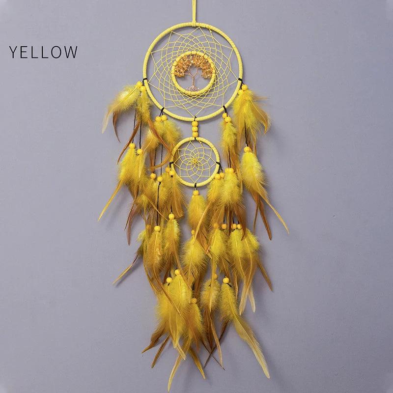 Tree of Life Feathered Dream Catcher 