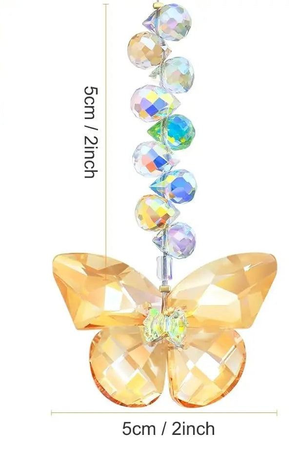 Crystal Butterfly Suncatchers for Window Hanging Ornaments, Rainbow Maker Indoor Outdoor Patio Garden Decor Gifts 