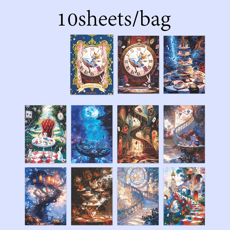 10 Sheets Dreamy Fairy Tale Stickers Theme, Fit for DIY, Scrapbook, Phone Case, Notebook & More Decorations 