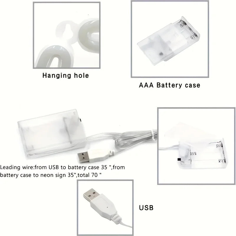 LED Butterfly Neon Sign with USB/Battery for Bedroom Game Room Wall Decor Lighting 