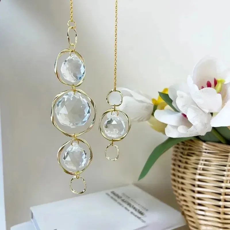 Crystal Suncatcher Hanging Decoration Rainbow Maker Light Catcher Crystal Ball Prism for Garden Outdoor Decor Window Decor Gift 