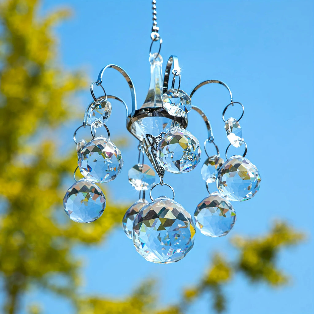 Crystal Suncatcher, Mini Chandelier For Window 