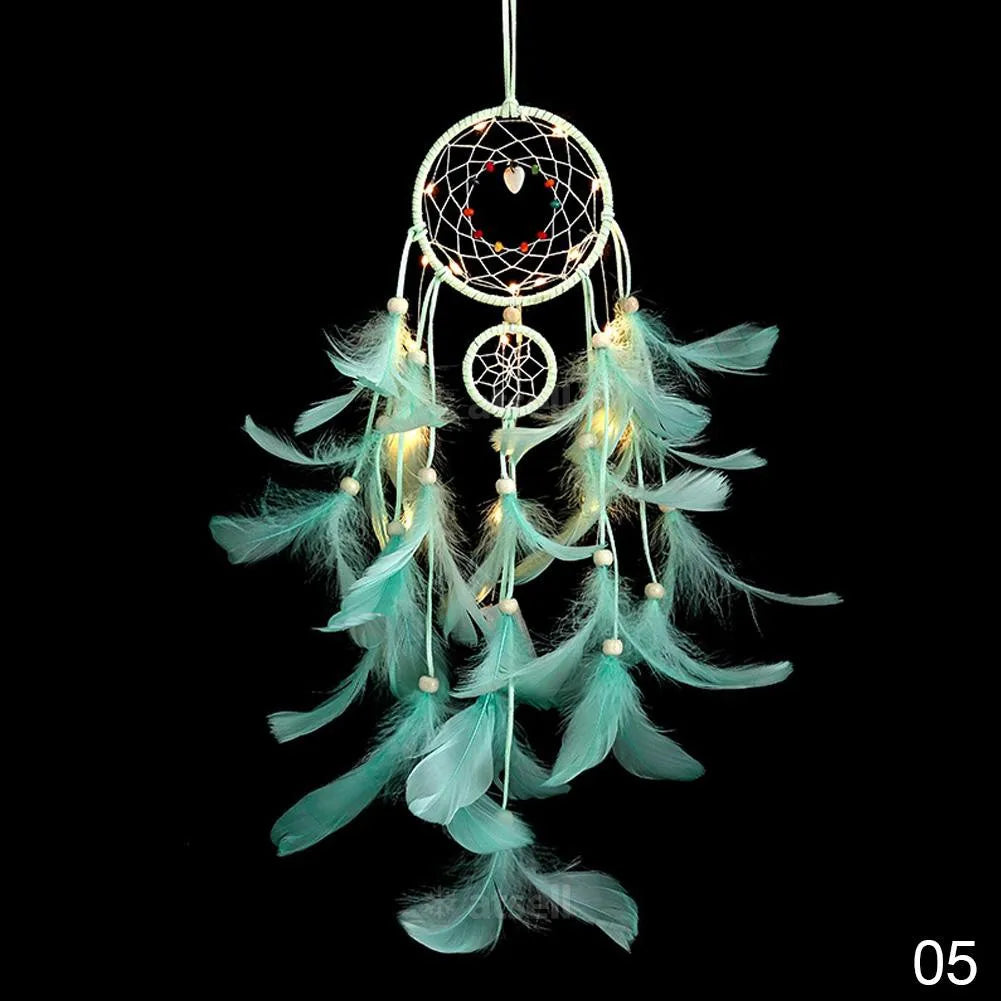 Teal Pastel Dream Catcher, Light and Home Decor, Wall Hanging 