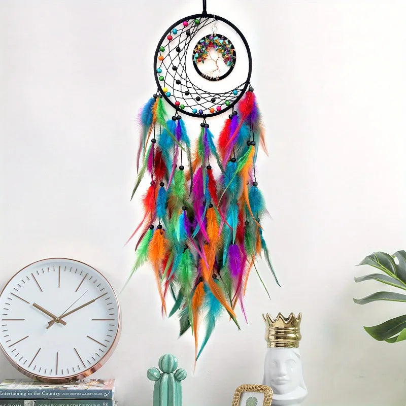 Rainbow Color Dream Catcher, Life Tree, Wall Decoration 