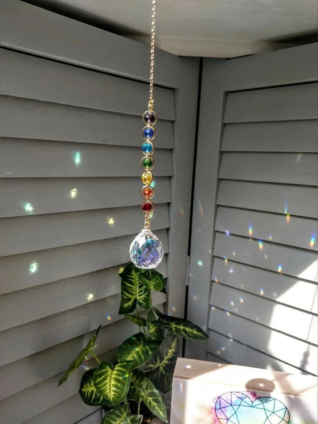Rainbow Crystal Suncatcher, Home Decor Prism, Chakra 