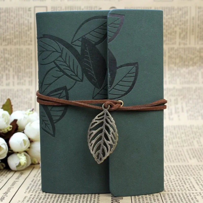 Leather Leaf Notebook, Diary, Notepad 4x6 inches 