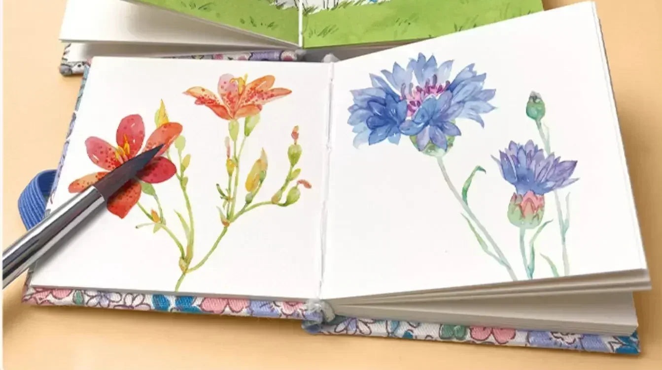 Nature Mini Fabric Sketchbook Square 20 Sheets Travel for Painting for Drawing 