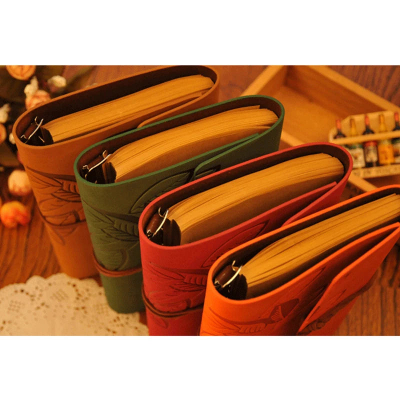 Leather Leaf Notebook, Diary, Notepad 4x6 inches 