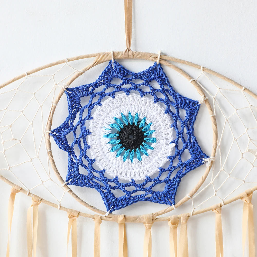 Evil Eye Dream Catcher, Boho Room Decor , Wall Hanging 