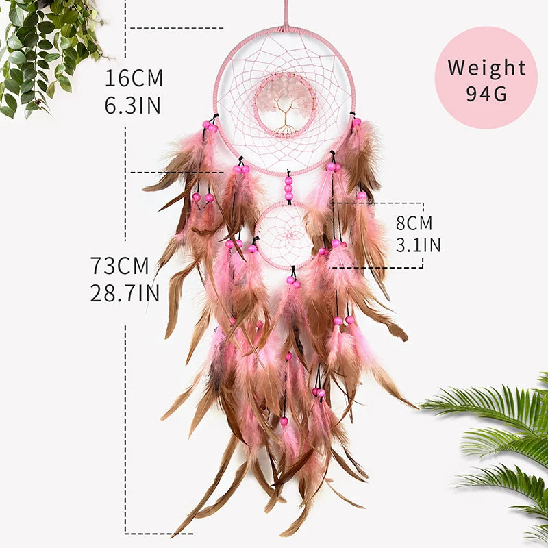 Tree of Life Feathered Dream Catcher 