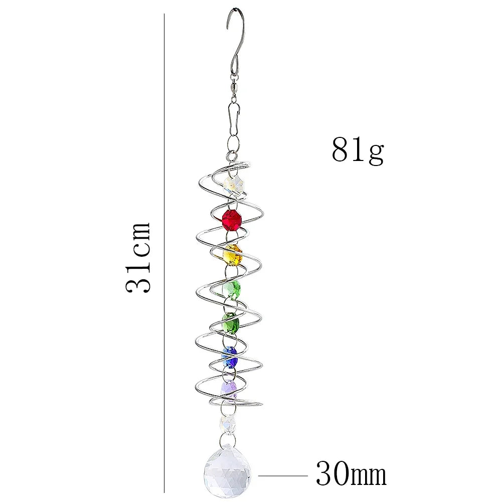 Rainbow Crystals Spiral Crystal Ball Suncatcher, Rainbow Maker, Garden and Outdoor 