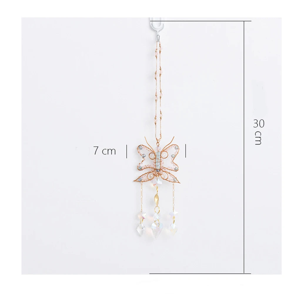 Crystal Wind Chime Suncatcher Balcony Patio Sun Moon Prism Home Hanging Prisma Garden Art Decorations 