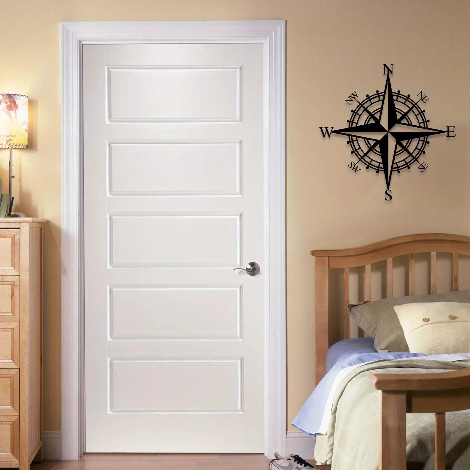 Metal Compass Wall Art Decoration, Home Decor, Living Room 