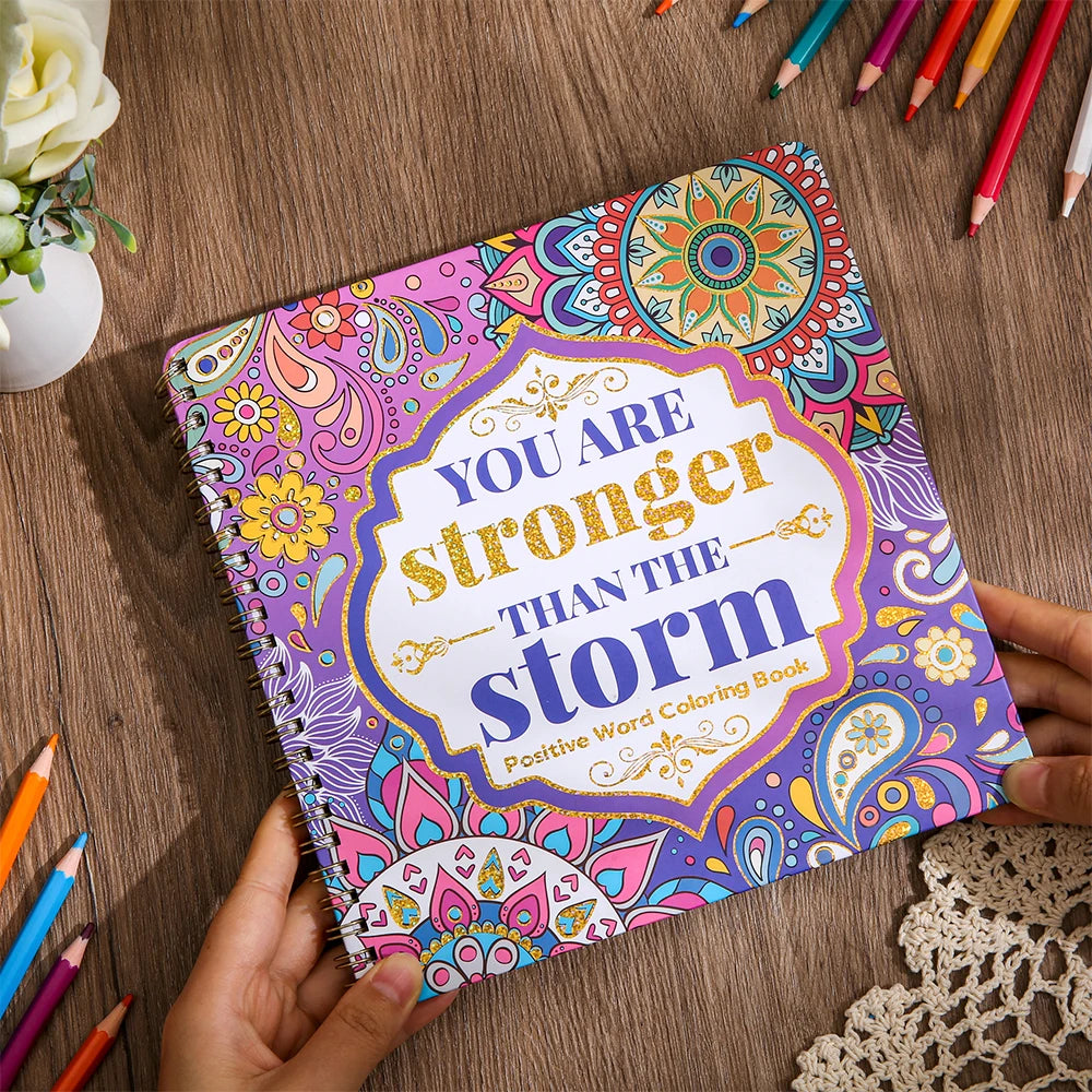 Inspirational Text Coloring Books With Flowers Sketchbooks For Relaxation 