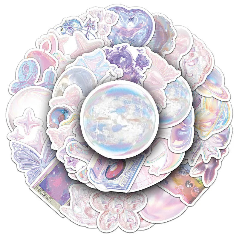 50 Pcs Light Dreamy Soft Cute Creative Stickers - Decor Decals 