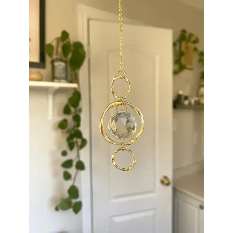 Crystal Suncatcher Hanging Decoration Rainbow Maker Light Catcher Crystal Ball Prism for Garden Outdoor Decor Window Decor Gift 
