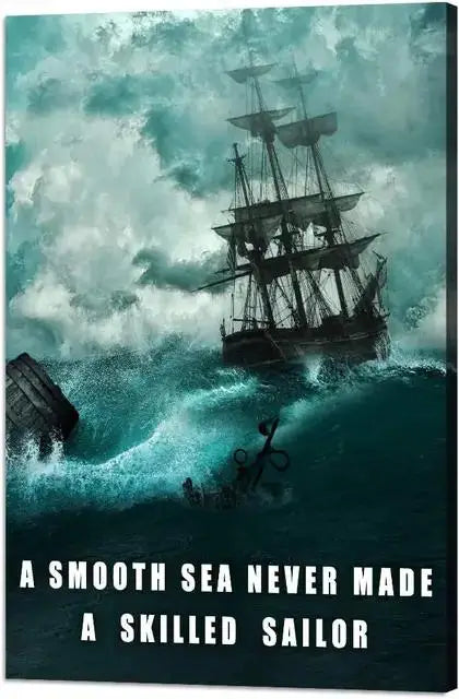 Sailor Quote Canvas Wall Art  Motivational Print Decor for Office Bedroom and Home 