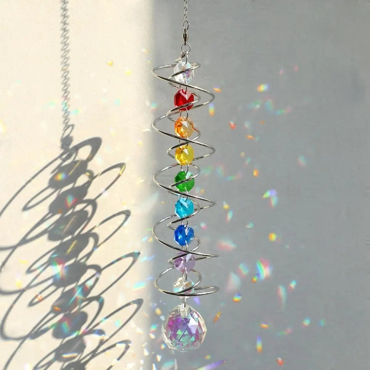 Rainbow Crystals Spiral Crystal Ball Suncatcher, Rainbow Maker, Garden and Outdoor 