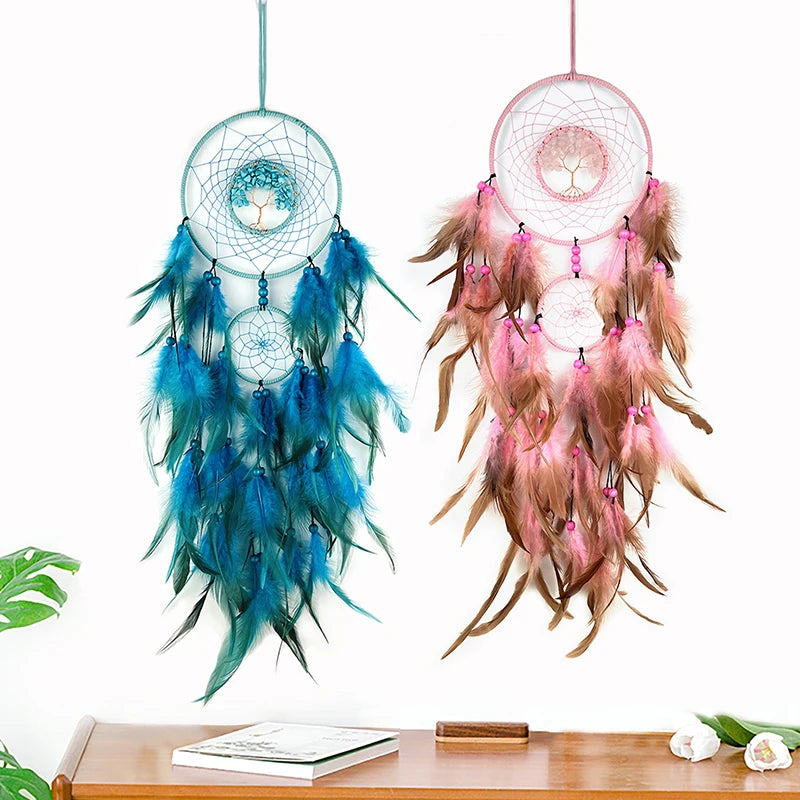 Tree of Life Feathered Dream Catcher 