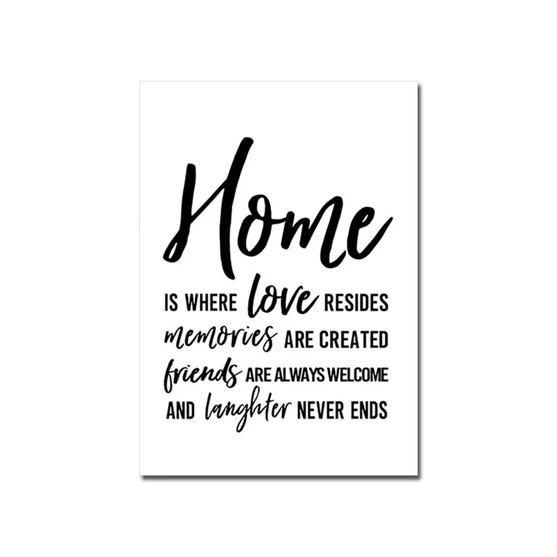 Home Quote Canvas Print Minimalist Picture Living Bedroom Decor 