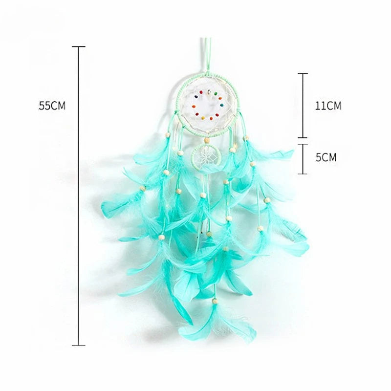 Teal Pastel Dream Catcher, Light and Home Decor, Wall Hanging 