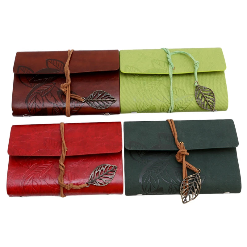 Leather Leaf Notebook, Diary, Notepad 4x6 inches 