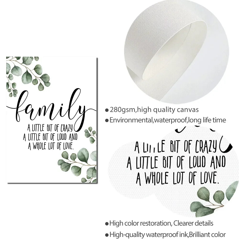 Welcome Canvas Wall Art White Poster Living Bedroom Decor 