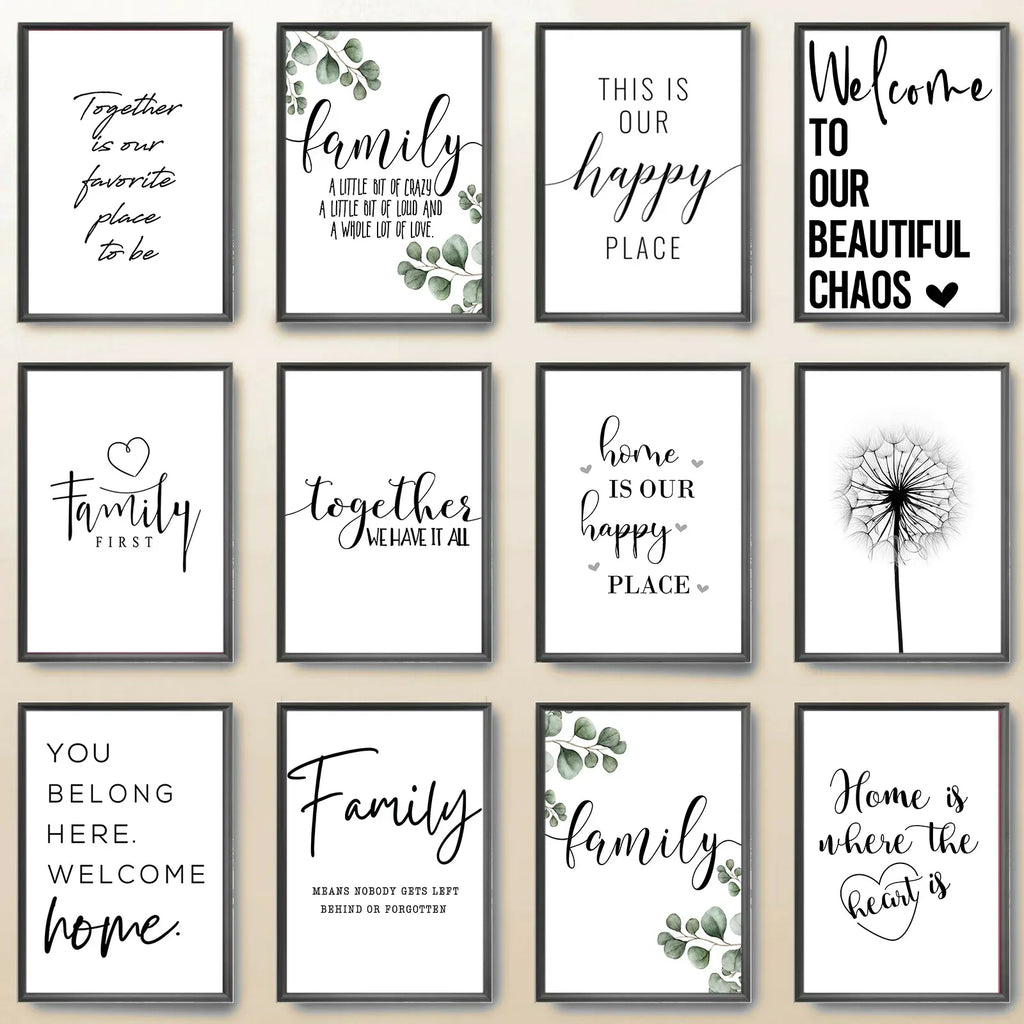 Welcome Canvas Wall Art White Poster Living Bedroom Decor 