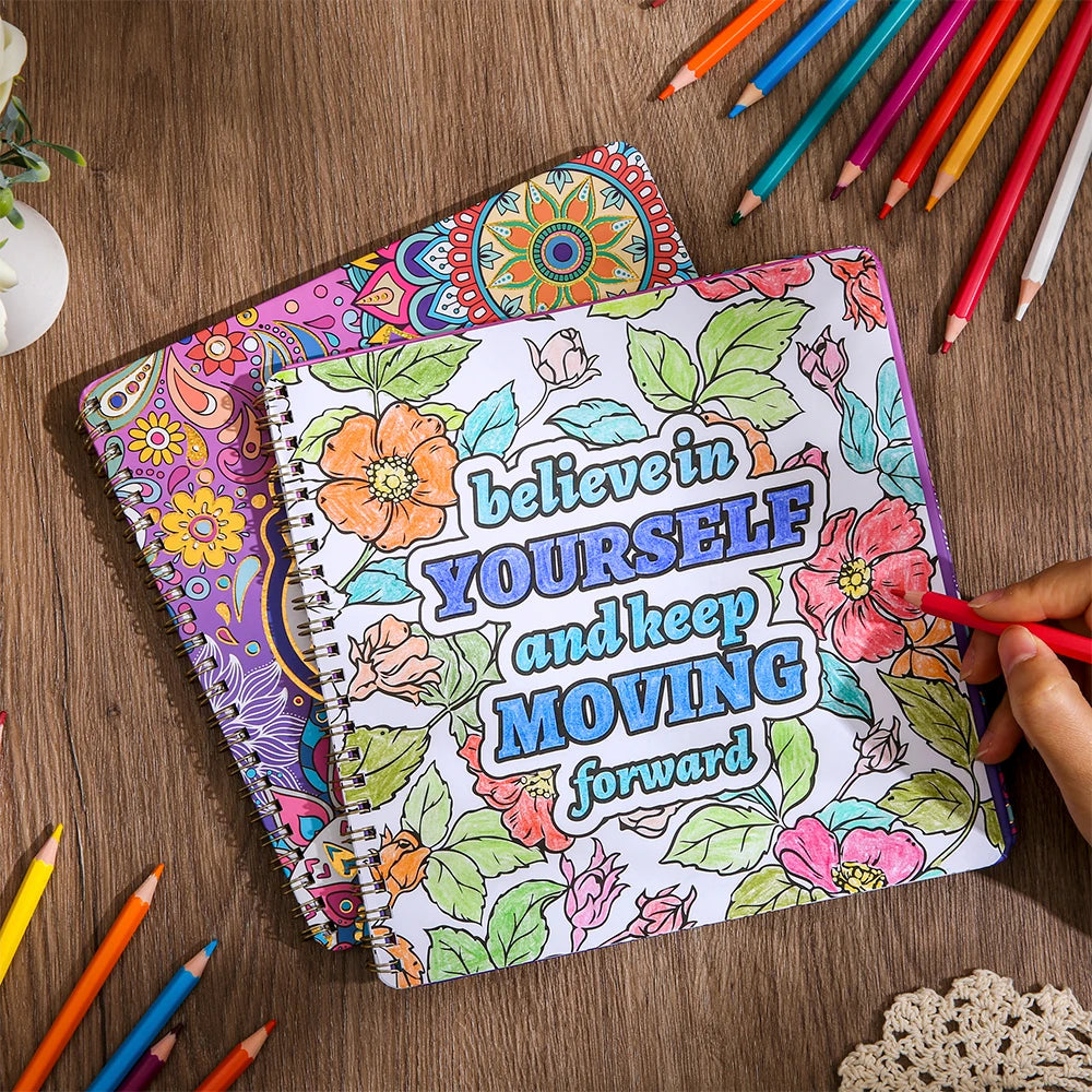 Inspirational Text Coloring Books With Flowers Sketchbooks For Relaxation 