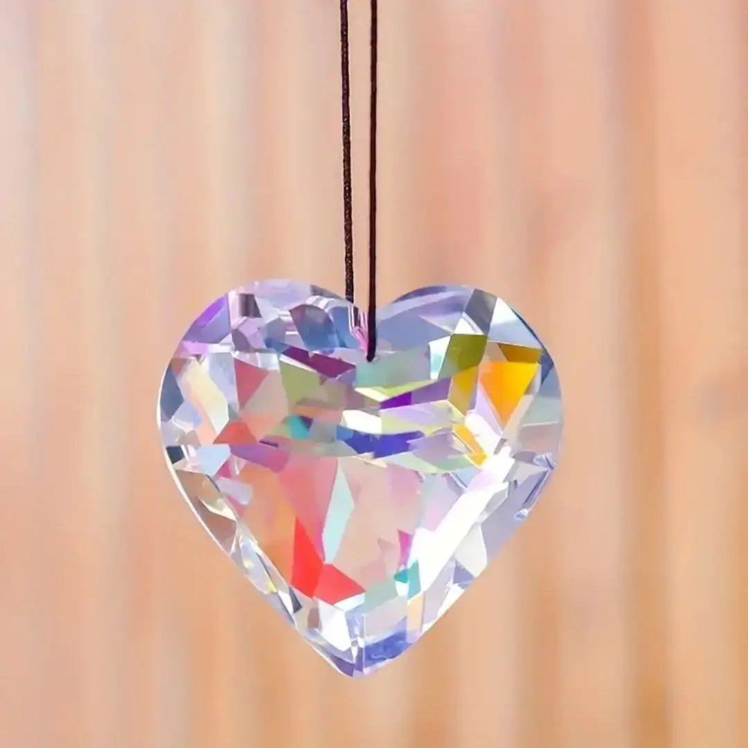 1pcs Heart Shaped Suncatcher For Window, Crystal Rainbow Maker, Pendant For Home Decor 
