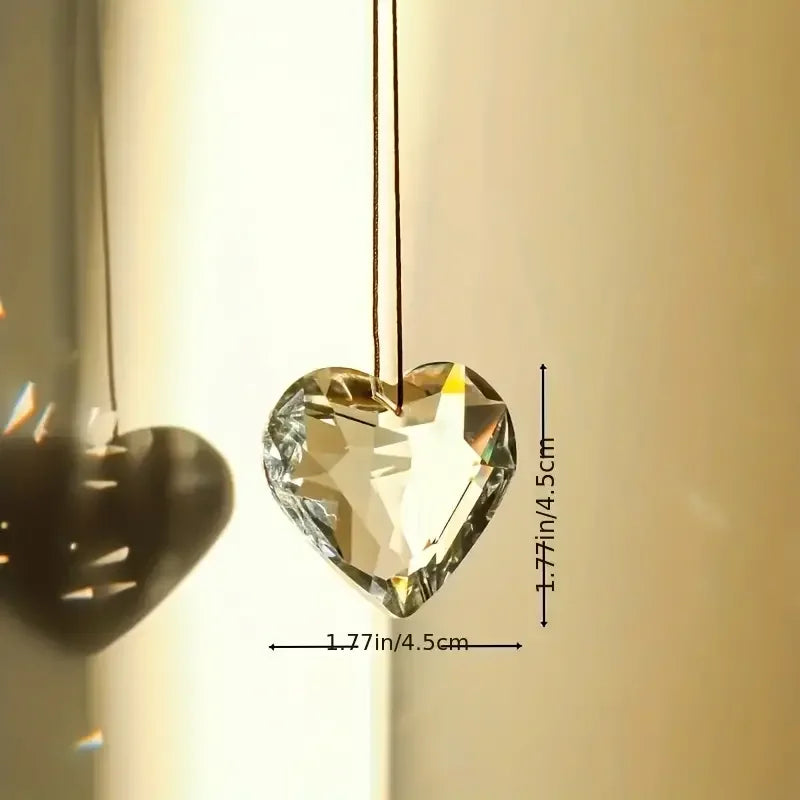 1pcs Heart Shaped Suncatcher For Window, Crystal Rainbow Maker, Pendant For Home Decor 