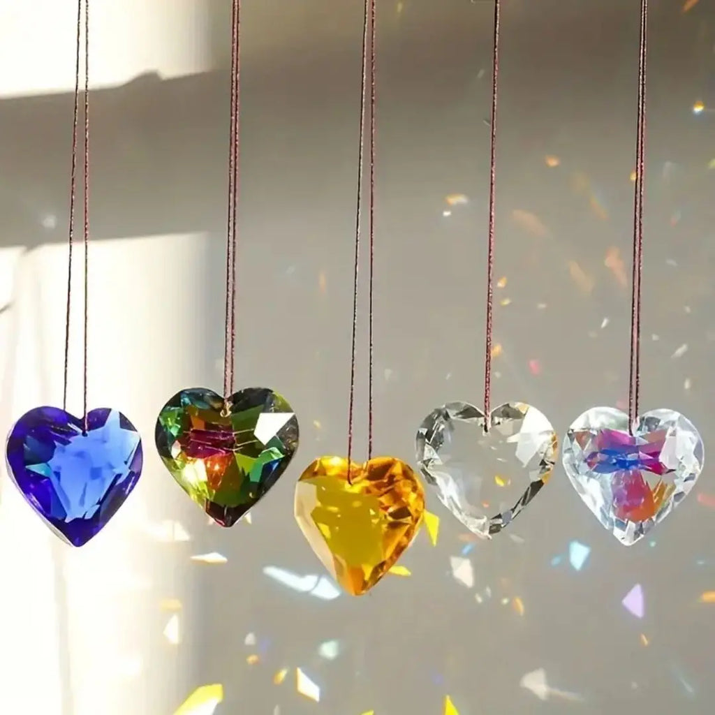 1pcs Heart Shaped Suncatcher For Window, Crystal Rainbow Maker, Pendant For Home Decor 