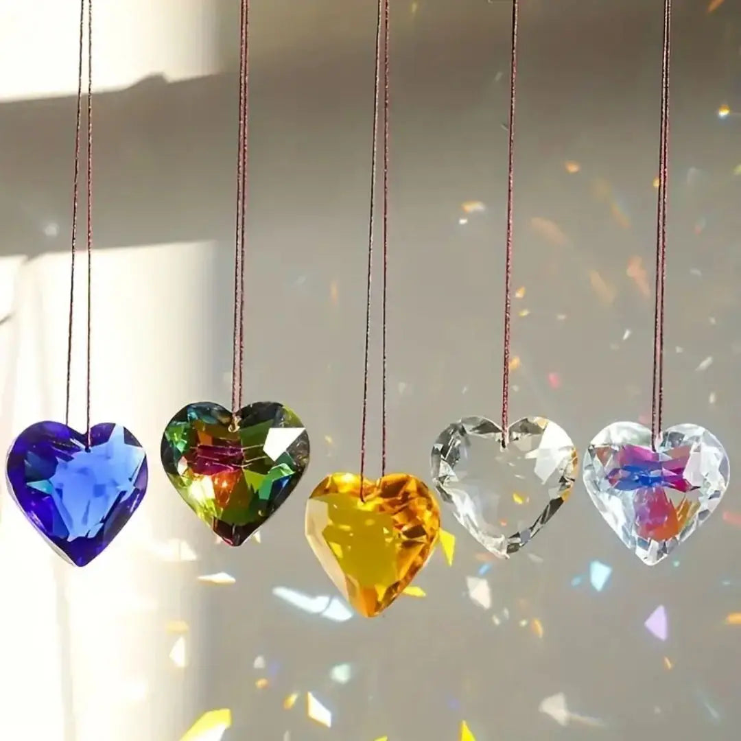 1pcs Heart Shaped Suncatcher For Window, Crystal Rainbow Maker, Pendant For Home Decor 