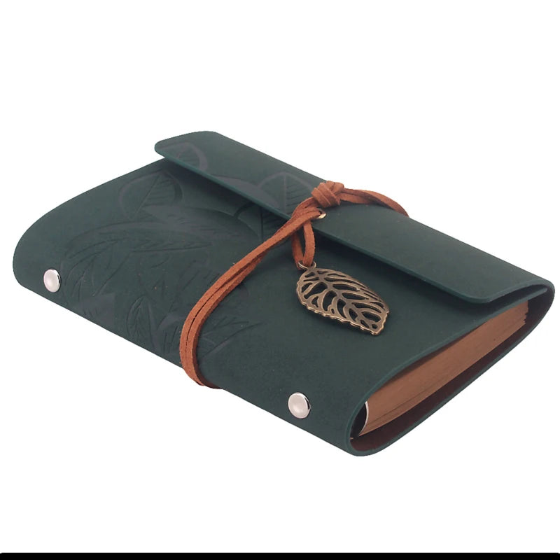 Leather Leaf Notebook, Diary, Notepad 4x6 inches 