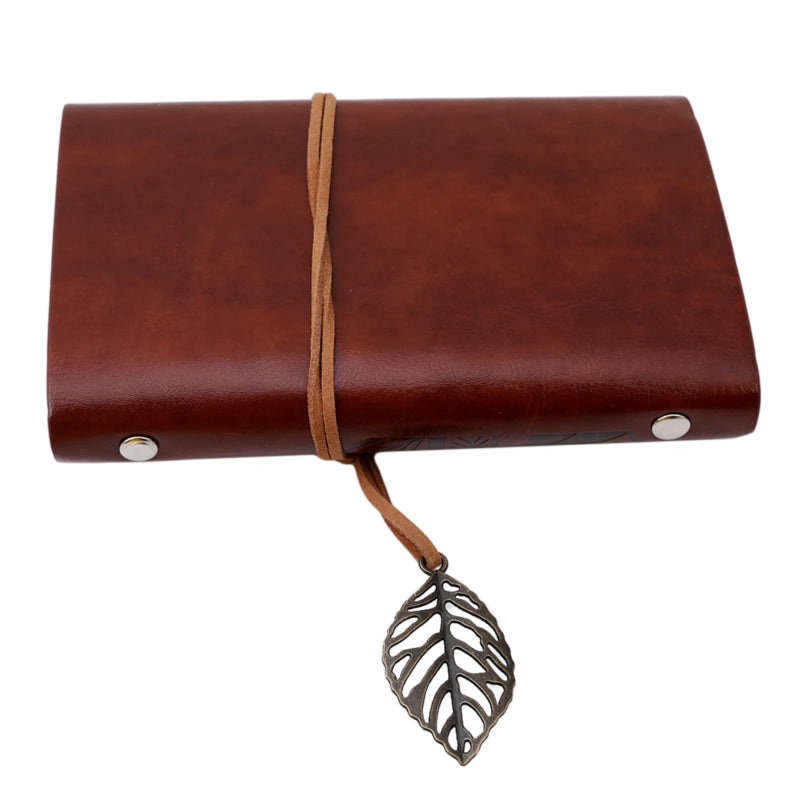 Leather Leaf Notebook, Diary, Notepad 4x6 inches 