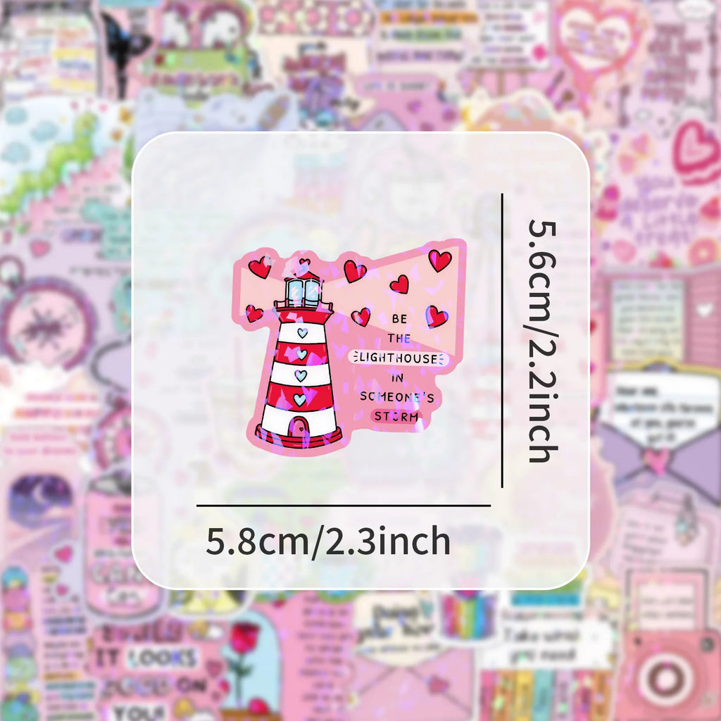 50Pcs Bright Fun Inspirational Stickers Motivational Stickers Phone Laptop Decals 